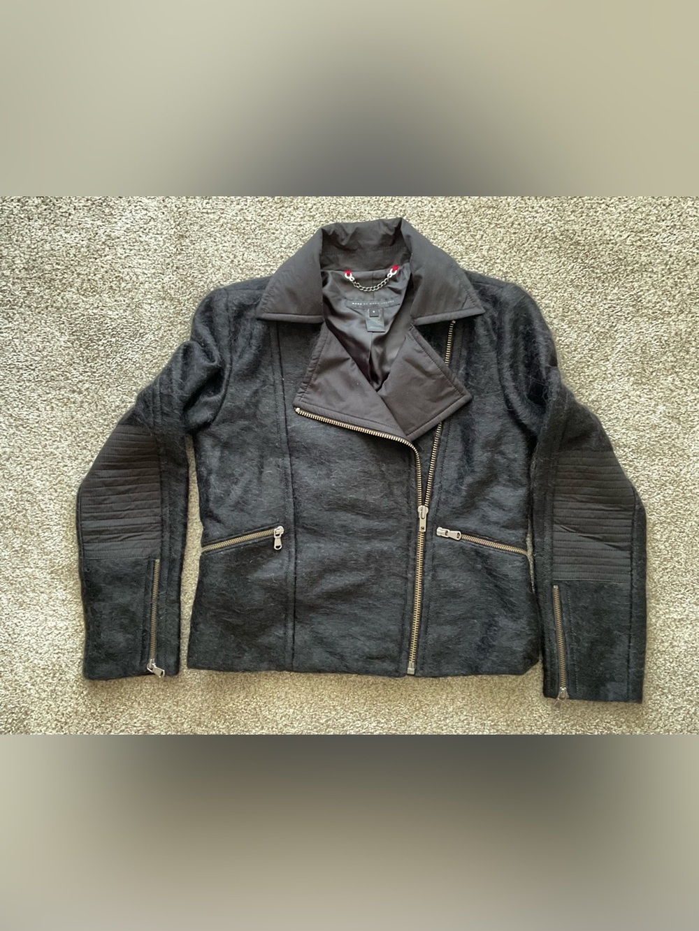 Marc by Marc Jacobs Black Varsity-Style Zip Jacket